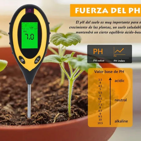 4 In 1 Soil Meter Temperature Sunlight Moisture PH Soil Tester for Family Orchard Agriculture Rice Vegetable Cultivation