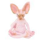 Cat Meditate Statue Vivid Details Cat Meditate Collectible Figurines for Homes Office Yoga Room Ornaments Gifts Pink