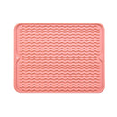 Table Insulating Rubber Mat Anti Slip Waterproof Heat Resistant Dish Drying Placemat for Kitchen Pink