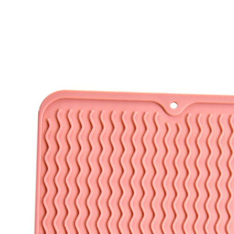 Table Insulating Rubber Mat Anti Slip Waterproof Heat Resistant Dish Drying Placemat for Kitchen Pink