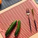 Table Insulating Rubber Mat Anti Slip Waterproof Heat Resistant Dish Drying Placemat for Kitchen Pink