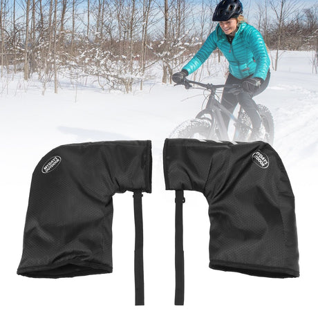 One Pair Bike Handlebar Gloves Waterproof Reflective Bike Handlebar Hand Protector for Winter Cycling