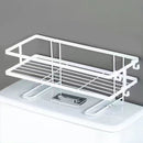 Toilet Shelf Thickening Waterproof Large Capacity Nail Free Installation Iron Over Toilet Bathroom Organizer Single Layer White