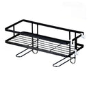 Toilet Shelf Thickening Waterproof Large Capacity Nail Free Installation Iron Over Toilet Bathroom Organizer Single Layer Black