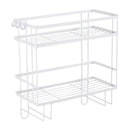 Toilet Shelf Thickening Waterproof Large Capacity Nail Free Installation Iron Over Toilet Bathroom Organizer Double Layer White