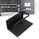 Wall Mounted Tissue Holder Toilet Tissue Bracket Bathroom Paper Roll Hanger with Phone Shelf Black