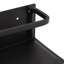 Wall Mounted Tissue Holder Toilet Tissue Bracket Bathroom Paper Roll Hanger with Phone Shelf Black