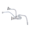 Kitchen Sink Drainer Pipe Stainless Steel S Bent with Double Drains Sewer Pipe Set for Bathroom Home