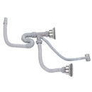 Kitchen Sink Drainer Pipe Stainless Steel S Bent with Double Drains Sewer Pipe Set for Bathroom Home