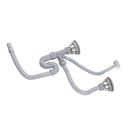 Kitchen Sink Drainer Pipe Stainless Steel S Bent with Double Drains Sewer Pipe Set for Bathroom Home