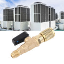 AC Air Conditioning Refrigeration Valve Refrigerant Liquid Hose Ball Valve Adapter Yellow