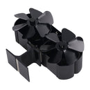 6 Blades Heat Powered Stove Fan Dual Head Fireplace Fan Home Non Electric Fan Black