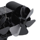 6 Blades Heat Powered Stove Fan Dual Head Fireplace Fan Home Non Electric Fan Black
