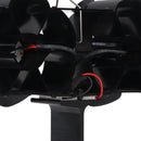 6 Blades Heat Powered Stove Fan Dual Head Fireplace Fan Home Non Electric Fan Black