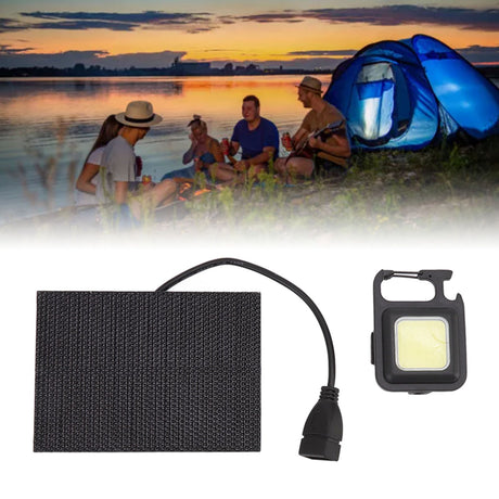 Monocrystalline Solar LED Light 5W IP68 Waterproof USB Rechargeable Solar Panel Light for Outdoor Camping
