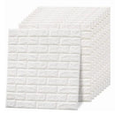 3D Wallpaper Self Adhesive Waterproof Cuttable Odorless Faux Brick Wall Panel for Living Room Bedroom White 10pcs