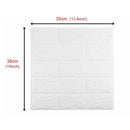 3D Wallpaper Self Adhesive Waterproof Cuttable Odorless Faux Brick Wall Panel for Living Room Bedroom White 10pcs