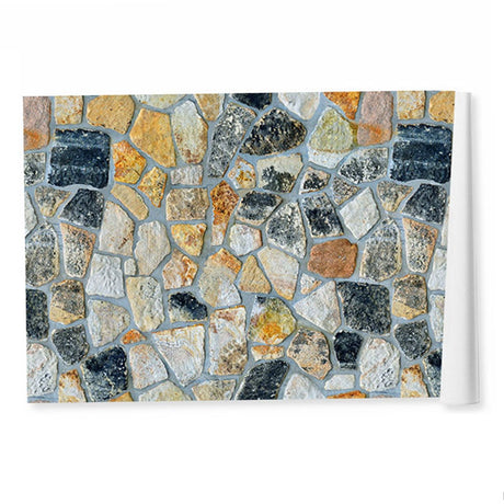 45cmx10m Simulated Stone Wallpaper Home Brick Grain Wall Sticker Colorful Rock Pattern