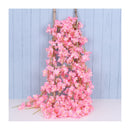 1.8m 256 Simulated Artificial Sakura Flower Garland Hanging Vines for Spring Home Room Wedding Party Decor Dark Pink