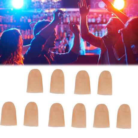 5 Pairs Finger Light Up Thumb PVC 3V 40mAh Battery Powered 4.5cm LED Fake Finger Lights for Performance Prop Red
