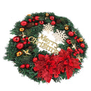 Christmas Wreath Snow Pine Cone Xmas Ball Wreath for Indoor Outdoor Holiday Decorations