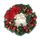 Christmas Wreath Snow Pine Cone Xmas Ball Wreath for Indoor Outdoor Holiday Decorations