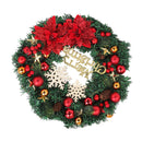 Christmas Wreath Snow Pine Cone Xmas Ball Wreath for Indoor Outdoor Holiday Decorations