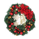 Christmas Wreath Snow Pine Cone Xmas Ball Wreath for Indoor Outdoor Holiday Decorations