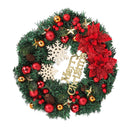 Christmas Wreath Snow Pine Cone Xmas Ball Wreath for Indoor Outdoor Holiday Decorations