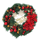 Christmas Wreath Snow Pine Cone Xmas Ball Wreath for Indoor Outdoor Holiday Decorations