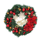 Christmas Wreath Snow Pine Cone Xmas Ball Wreath for Indoor Outdoor Holiday Decorations