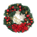 Christmas Wreath Snow Pine Cone Xmas Ball Wreath for Indoor Outdoor Holiday Decorations