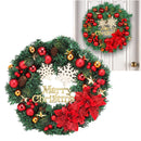 Christmas Wreath Snow Pine Cone Xmas Ball Wreath for Indoor Outdoor Holiday Decorations
