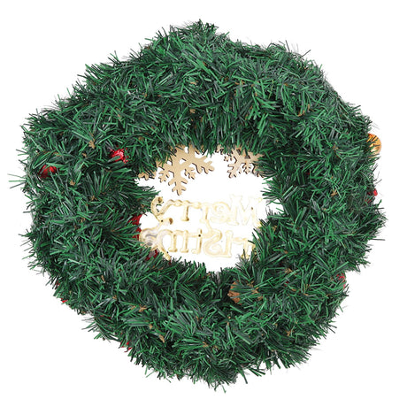 Christmas Wreath Snow Pine Cone Xmas Ball Wreath for Indoor Outdoor Holiday Decorations