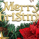 Christmas Wreath Snow Pine Cone Xmas Ball Wreath for Indoor Outdoor Holiday Decorations