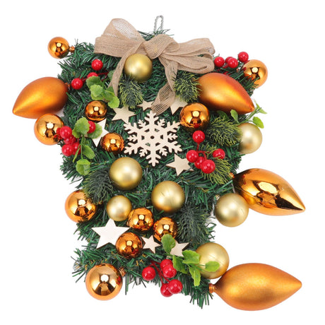 Christmas Wreath Handcrafted Exquisite Reusable Christmas Wreath Pendant Christmas Door Wreath for Fireplace Window