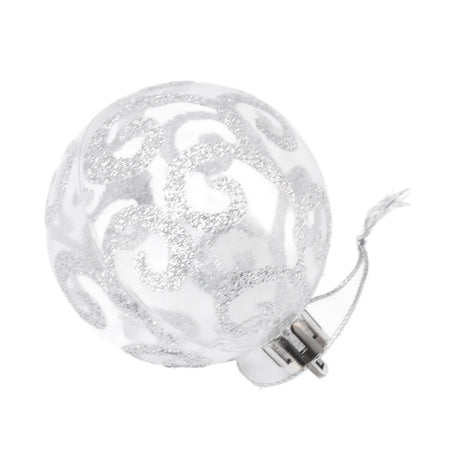 9Pcs Christmas Ball Ornaments Exquisite Plastic Shatterproof Hanging Christmas Tree Ornaments for Home Silver