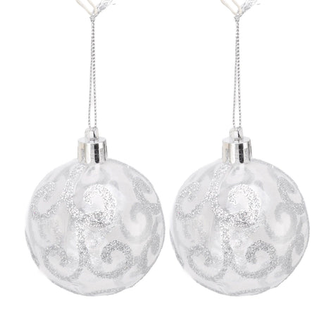 9Pcs Christmas Ball Ornaments Exquisite Plastic Shatterproof Hanging Christmas Tree Ornaments for Home Silver
