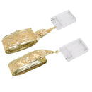 2 Pcs Christmas Ribbon String Lights Fairy Lights Christmas Tree Lights for Decorations Golden Warm Light 5cm 3.8cm