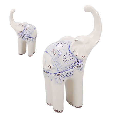 Elephant Ceramic Decor Safe Round Slippy Exquisite Porcelain Elephant Sculpture for Home Office Ornament S