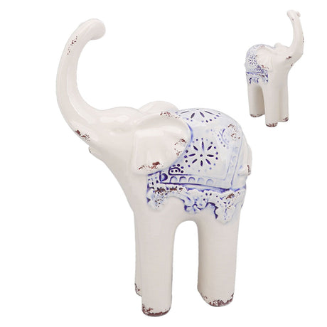 Elephant Ceramic Decor Safe Round Slippy Exquisite Porcelain Elephant Sculpture for Home Office Ornament S