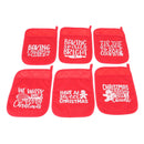 6Pcs Christmas Pot Holders with Pocket Heat Resistant Hot Pad Oven Mitts Cookie Bag Christmas Pot Rack Baking Kit