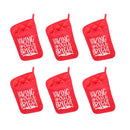 6Pcs Christmas Pot Holders with Pocket Heat Resistant Hot Pad Oven Mitts Cookie Bag Christmas Pot Rack Baking Kit