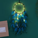 Wall Hanging Dream Catcher with Light Feather Wind Chime Decorative Lamp Home Furnishing Decoration