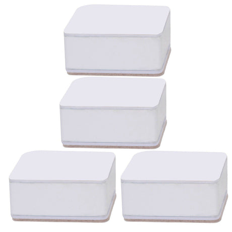 Carbon Steel Furniture Risers Self Adhesive Furniture Lift Anti Slip Low Noise Bed Lifter with Felt Pad for Sofa Couch White