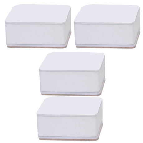 Carbon Steel Furniture Risers Self Adhesive Furniture Lift Anti Slip Low Noise Bed Lifter with Felt Pad for Sofa Couch White
