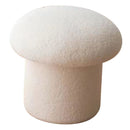 Sofa Bench Simple Modern Elastic Comfortable Soft Round Pine Wooden Foot Stool for Home Decoration White