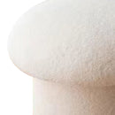 Sofa Bench Simple Modern Elastic Comfortable Soft Round Pine Wooden Foot Stool for Home Decoration White