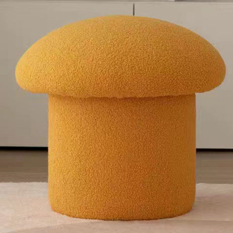 Sofa Bench Simple Modern Elastic Comfortable Soft Round Pine Wooden Foot Stool for Home Decoration Yellow