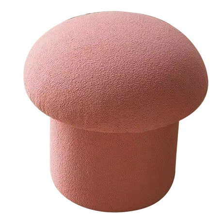 Sofa Bench Simple Modern Elastic Comfortable Soft Round Pine Wooden Foot Stool for Home Decoration Pink